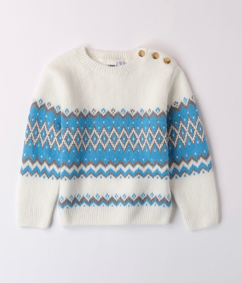MAGLIONE iDO 4A419  BIANCO/AZZURRO