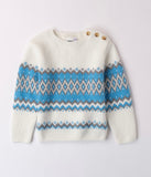 MAGLIONE iDO 4A419  BIANCO/AZZURRO