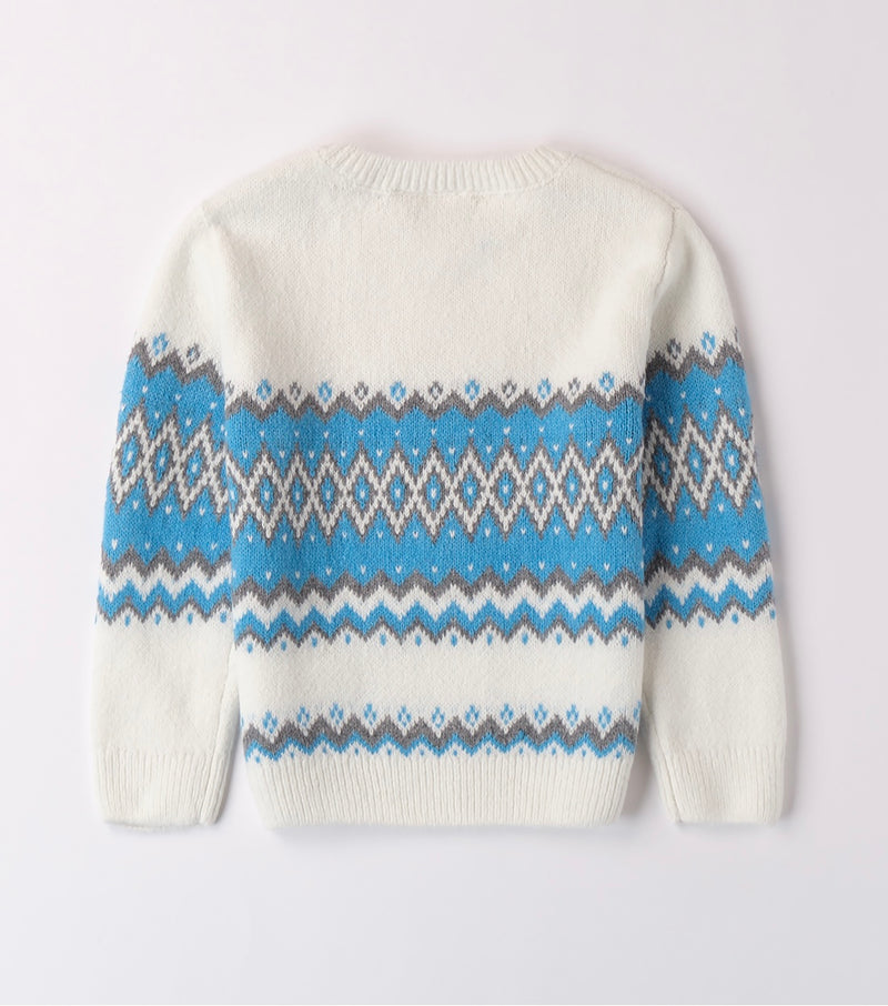 MAGLIONE iDO 4A419  BIANCO/AZZURRO