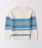 MAGLIONE iDO 4A419  BIANCO/AZZURRO