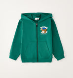 FELPA APERTA ML CON ZIP O CON BOTTONI iDO 4H235  VERDE