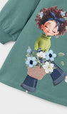 Vestito felpa serigrafia      MAYORAL 4914  Alloro