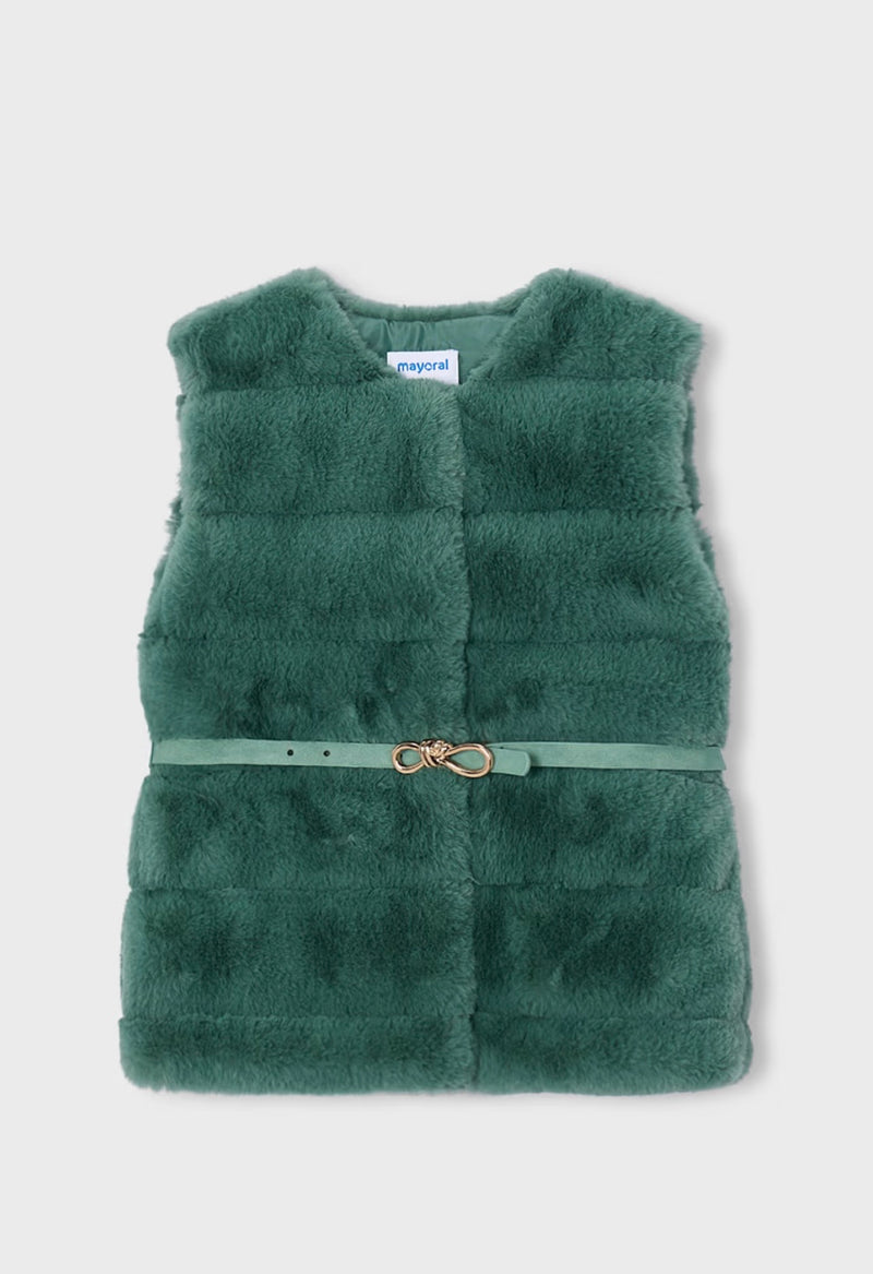 Gilet pellicciotto con cintur MAYORAL 4328  Alloro