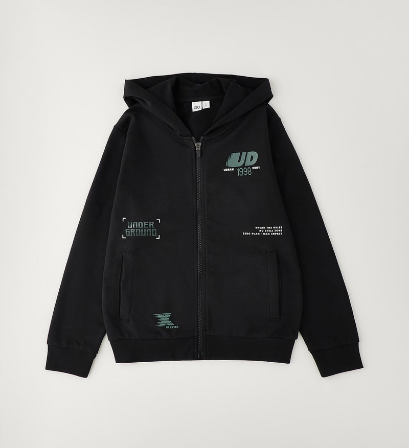 FELPA APERTA ML CON ZIP O CON BOTTONI iDO 4H820  NERO