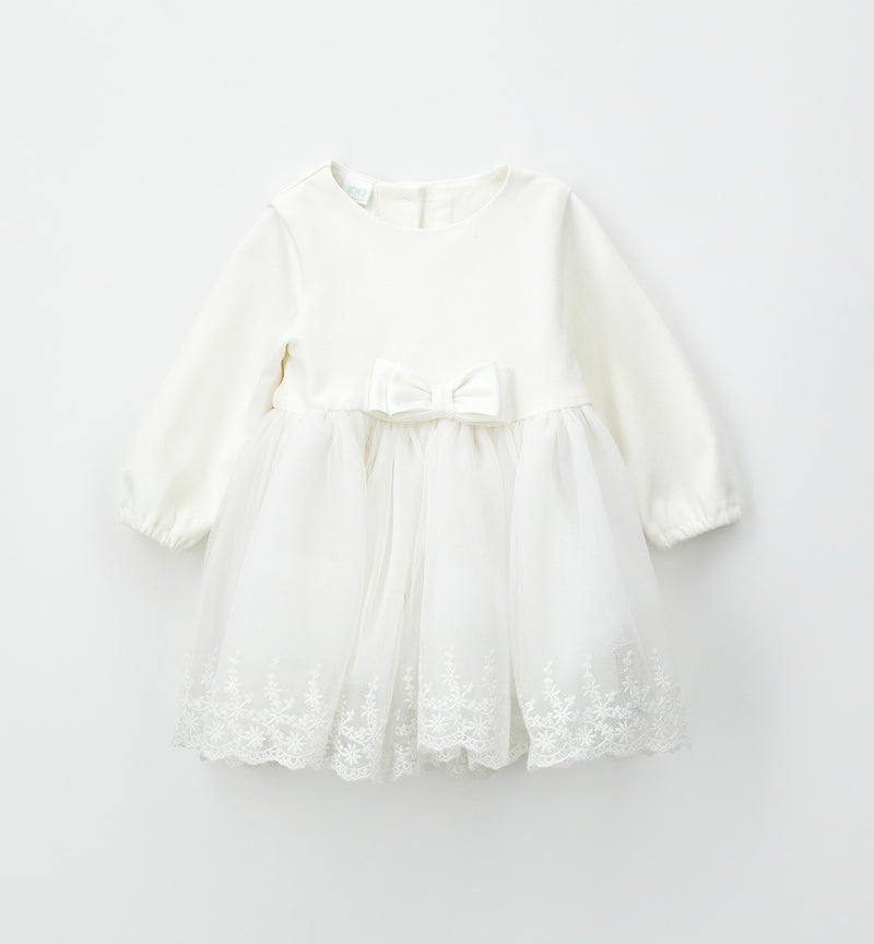 ABITO MAGLIA TAGLIATA CON MANICA iDO 4H096  OFF WHITE