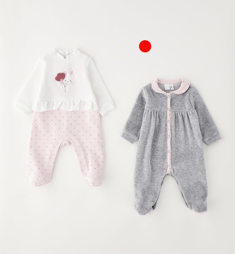 TUTINA INTERA CON PIEDE iDO 4H193  ROSA-GRIGIO