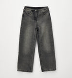 PANTALONE DENIM LUNGO iDO 4H724  BLACK STONE WASH+OVERDYED BEIGE