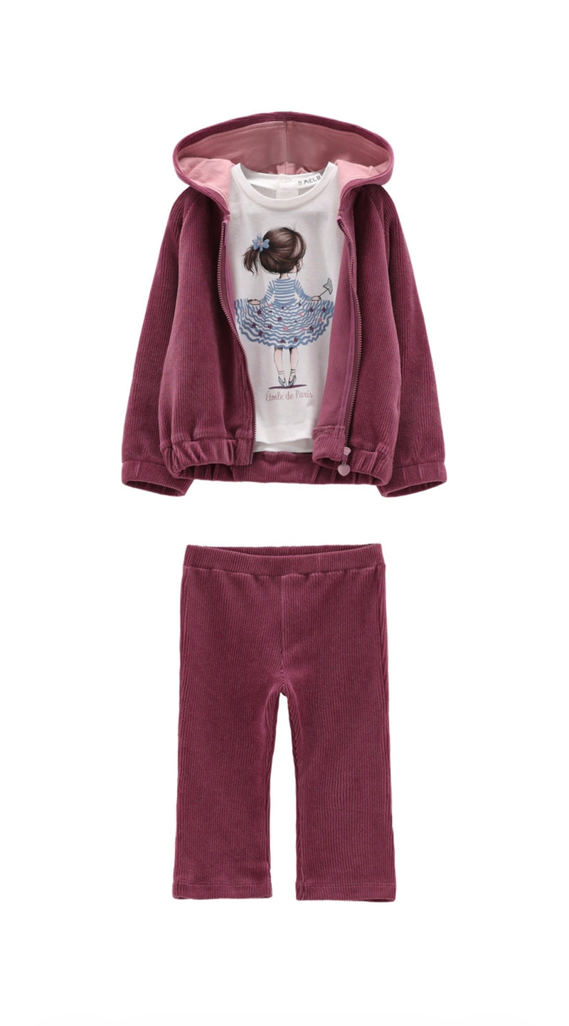 COMPLETO 3pz MELBY 46K1913B  LILAS